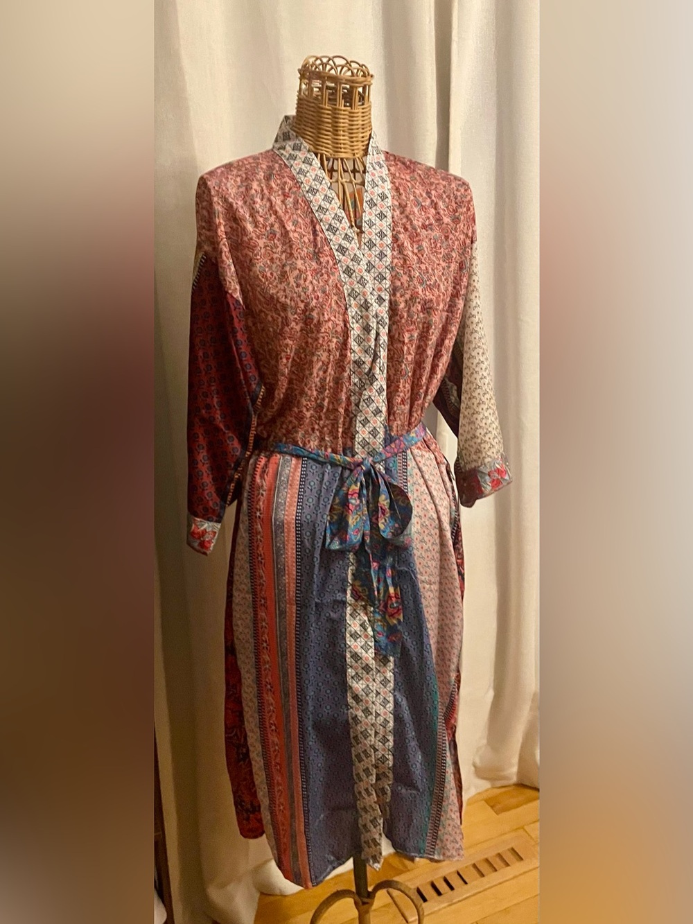 Women's One Size Boho Patchwork Kimono Robe/duster